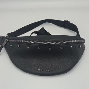 Tahari Waist Fanny Pack Purse Black with Silver Studs Adjustable